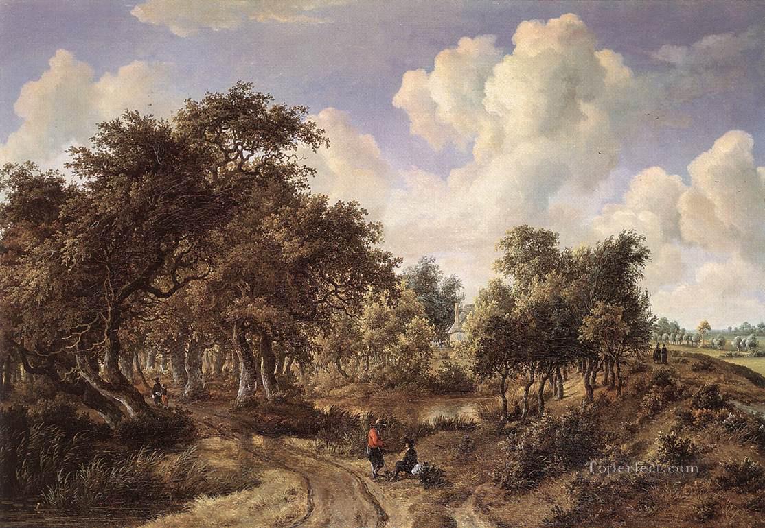 A Wooded Landscape 1660 Meindert Hobbema Oil Paintings